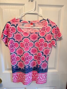 BEFORE + AGAIN SUNDANCE Premium pink blue floral dolman sleeves  XS